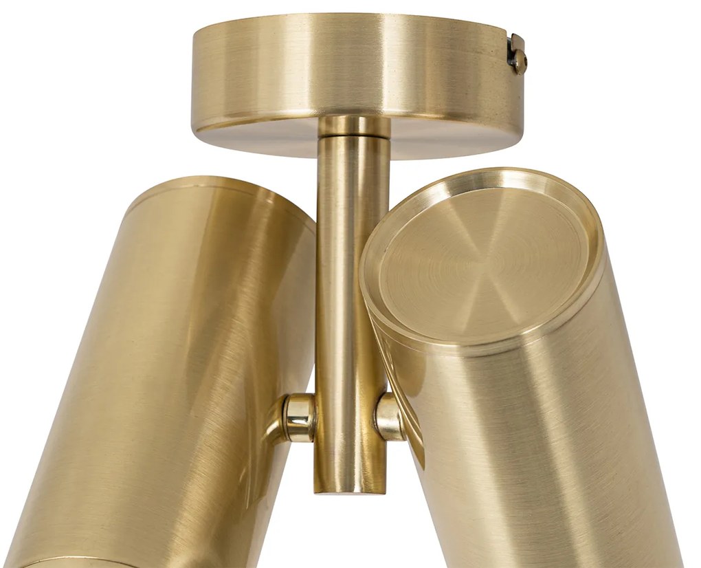Design Spot / Opbouwspot / Plafondspot goud verstelbaar 2-lichts - Scopio Honey Design GU10 rond Binnenverlichting Lamp