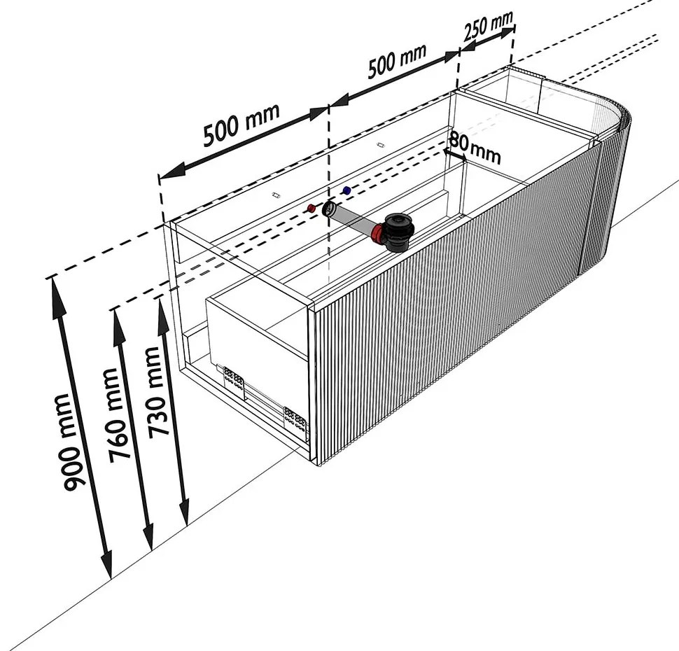 Mondiaz Kurve-dlux 125cm badmeubel ronding rechts dusk met 1 lade en deur en wastafel big medium links zonder kraangat lava