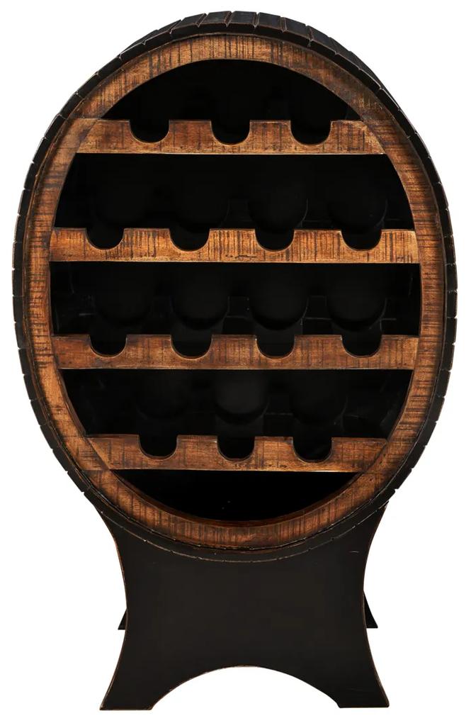 Zwarte Wijnkast Ovaal - 60x40x95cm.