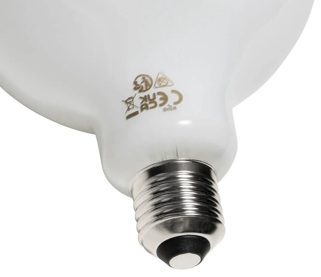 Set van 5 E27 dimbare LED lamp opaal G125 5W 450 lm 2200K