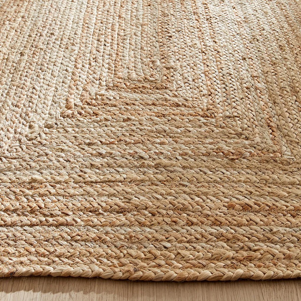 Vloerkleed voor in de hall in jute, handgevlochten, Hempy