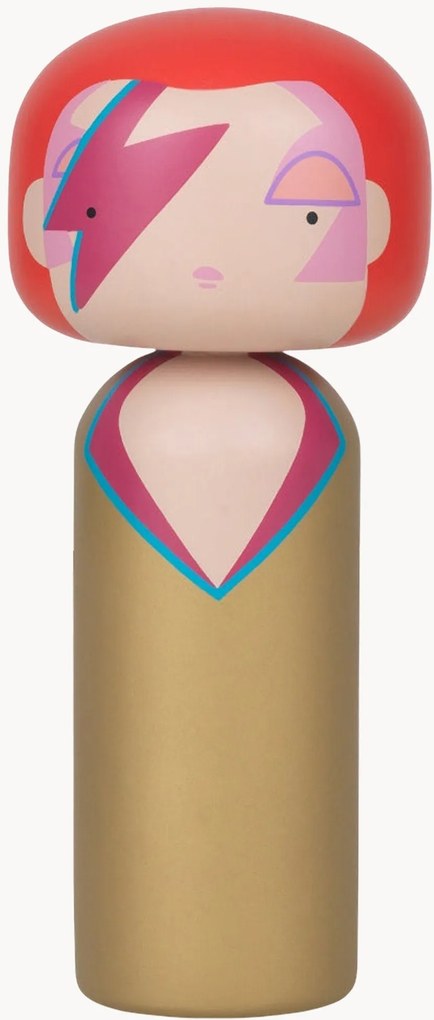 Handgemaakte decoratieve Kokeshi pop Aladdin Sane van hout