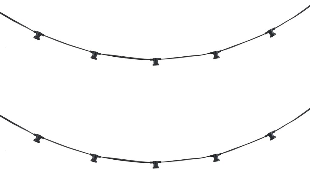 Lichtsnoer zwart koppelbaar met stekker 6m 10-lichts IP64 - Lubber