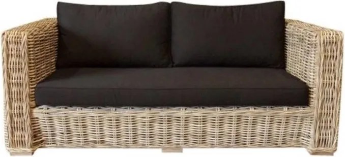 Nissah 2,5-zitsbank naturel rotan - olefin black - urecel foam