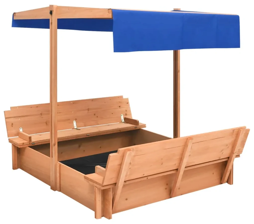 vidaXL Zandbak met dak 112x112x112 cm vurenhout