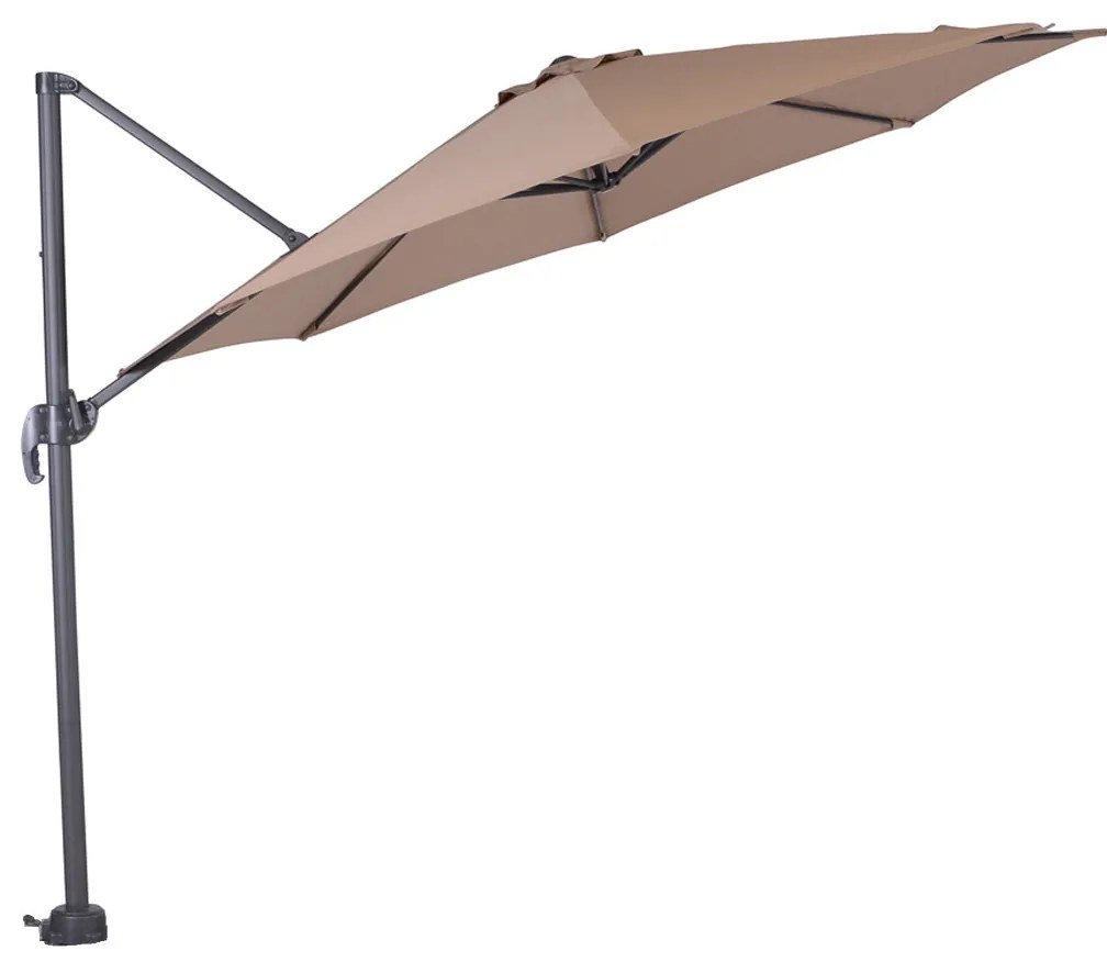 Garden Impressions Hawaii zweefparasol S Ø300 - donker grijs - taupe