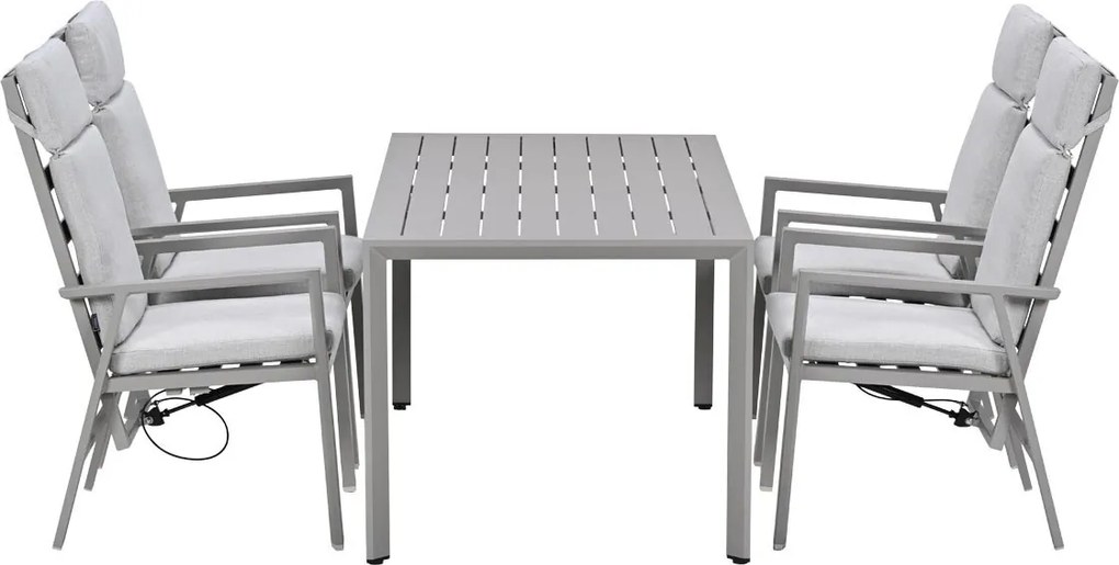 Garden Impressions Kasper tuinset 5-delig - tuintafel 160x84 cm taupe