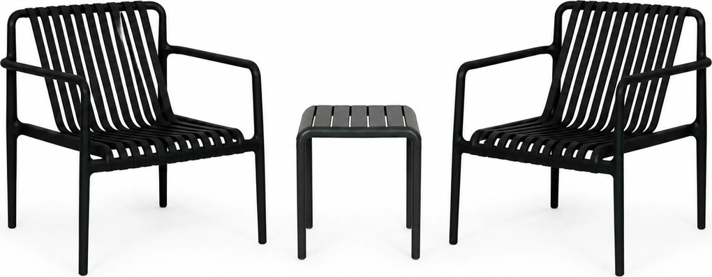 Bistroset 2 personen Kunststof Grijs Domani Furniture Alba
