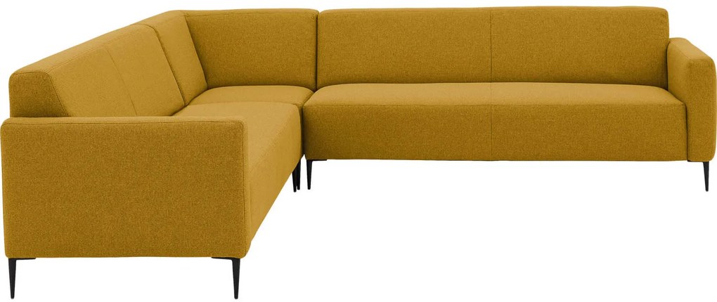 Goossens  Key West geel, stof, 3-zits, modern design