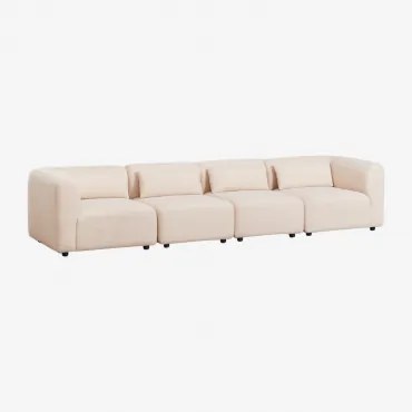 4-delige Modulaire Bank Fogler Teddystof Crème Beige - Sklum