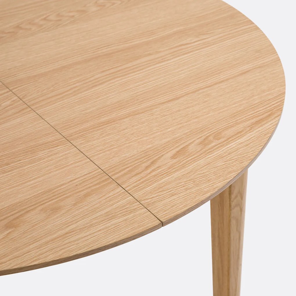 Uitschuifbare eettafel, eikenfineer, 4 tot 8 couverts, Tioga