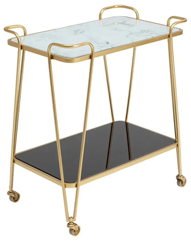 Kare Design West Coast Gouden Serveertrolley - 60 X 37cm.