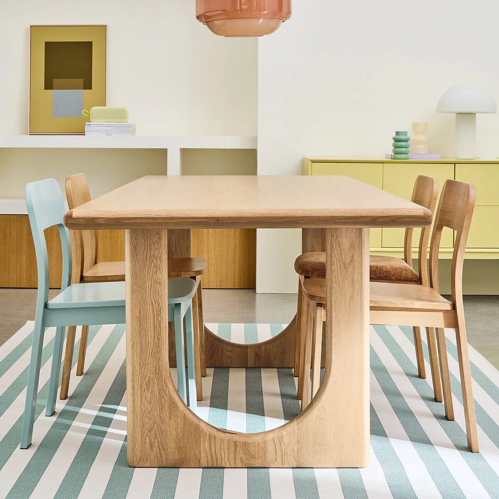 Eettafel, eiken en gefineerd, 8 tot 10 couverts, DOUVE