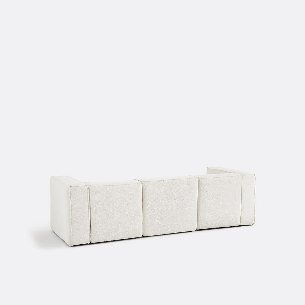 Modulaire bank, 3 zit, in bouclé stof, Seven