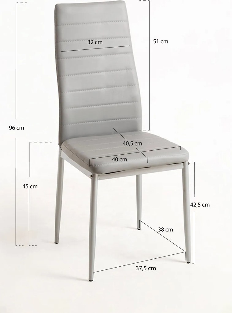 Set 4 Lauter Kunstlederen Stoelen