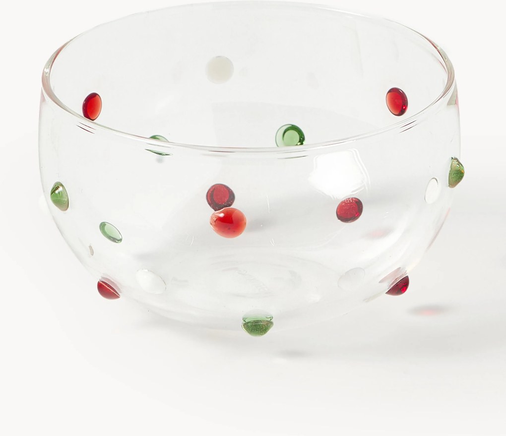 Kleine mondgeblazen schalen Perli van borosilicaatglas, 4-delig