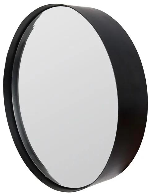 Zwarte Spiegel Metaal Rond 60 Cm - 7.5x60cm