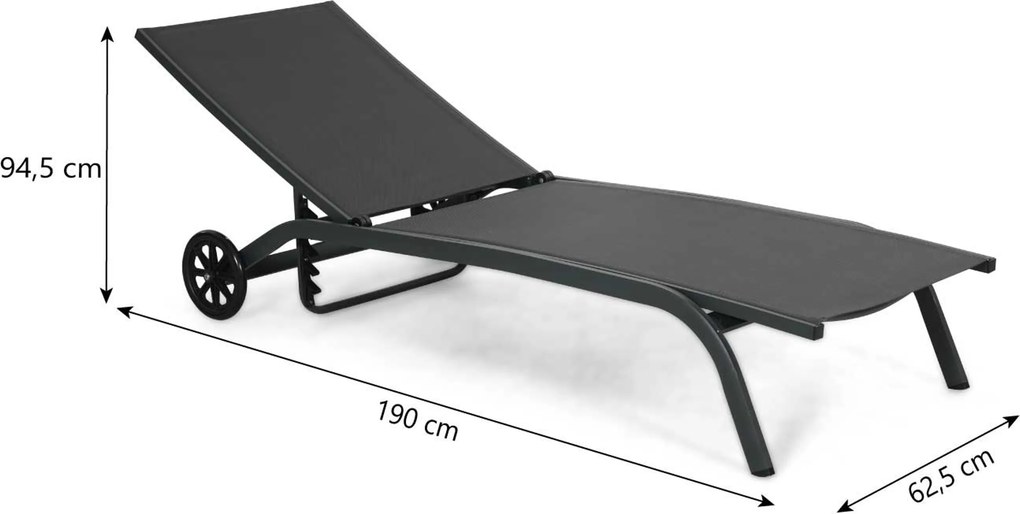 Domani Furniture Bellorio Ligbed Verstelbaar Aluminium Grijs