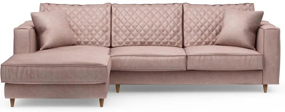 Rivièra Maison - Kendall Sofa With Chaise Longue Left, velvet, blossom - Kleur: roze