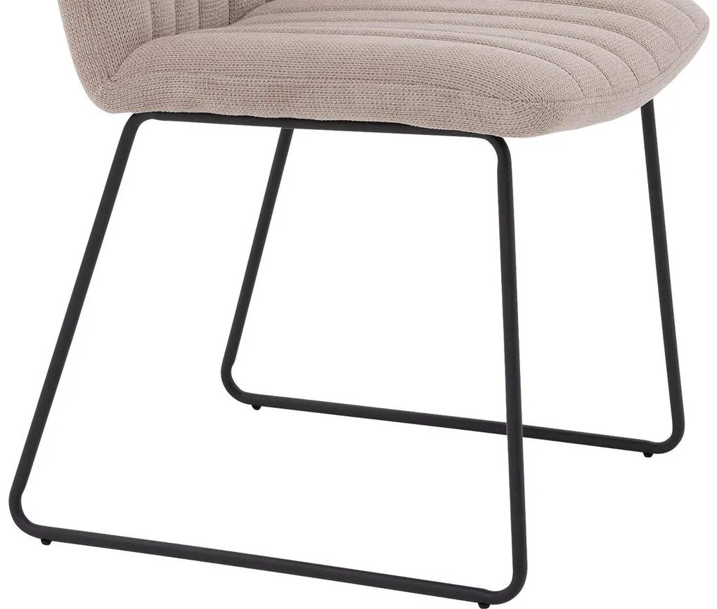 Goossens Eetkamerstoel Manta beige stof leuning, urban industrieel