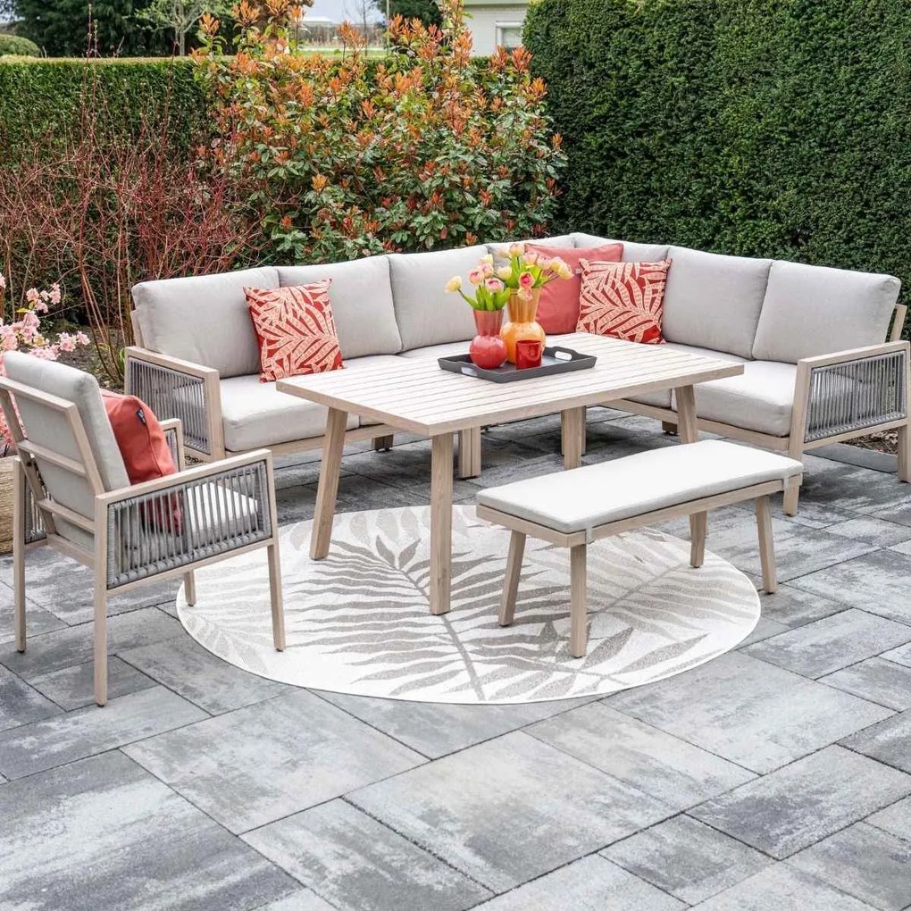 Garden Impressions San Capri lounge dining set 7-delig links - light oak aluminium