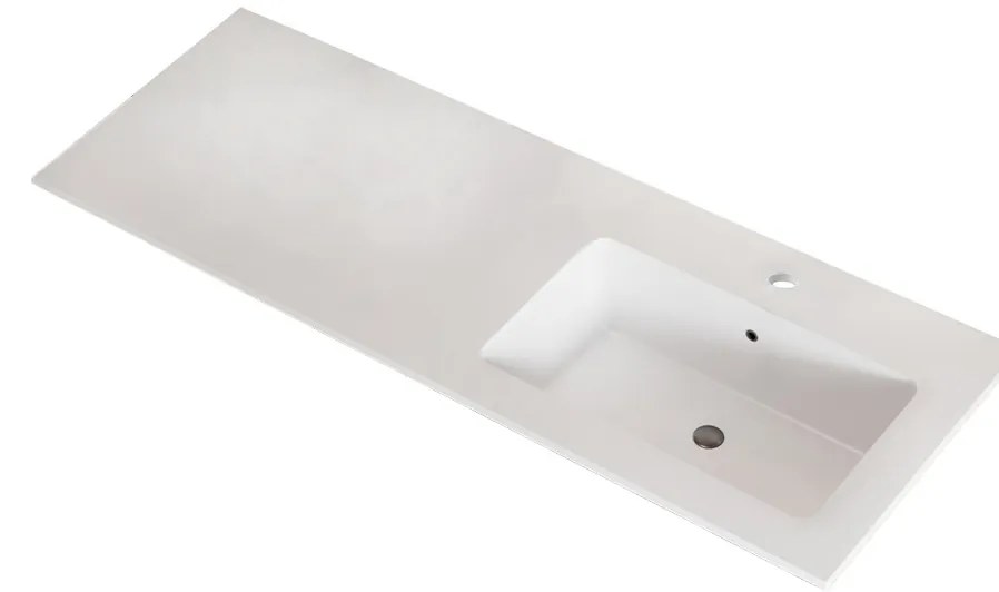Muebles Avila badmeubel ribbelfront 120cm macchiato met wastafel rechts met kraangat