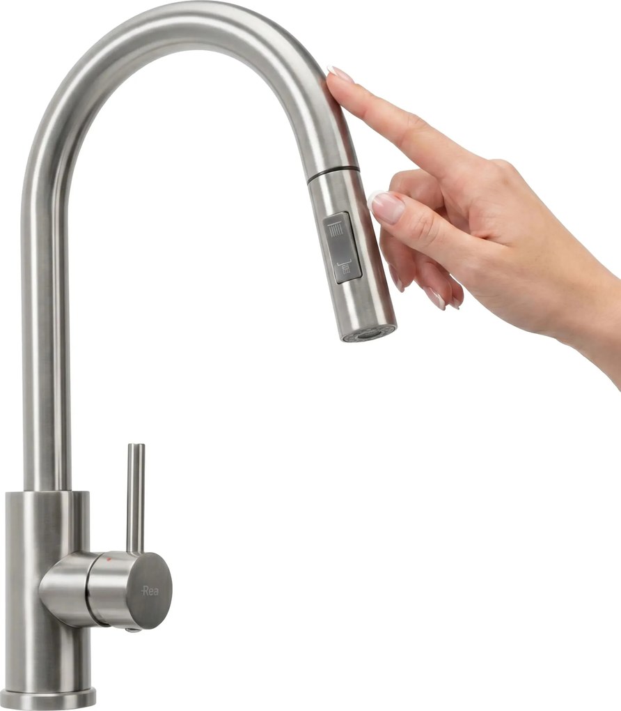 Keukenkraan Rea Fresh Touch Brush Nickel