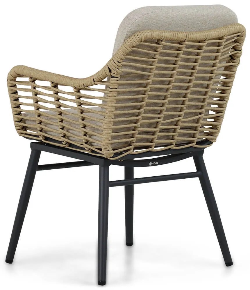 Tuinset 4 personen 200 cm Aluminium/wicker Taupe Coco Antoni/Brookline