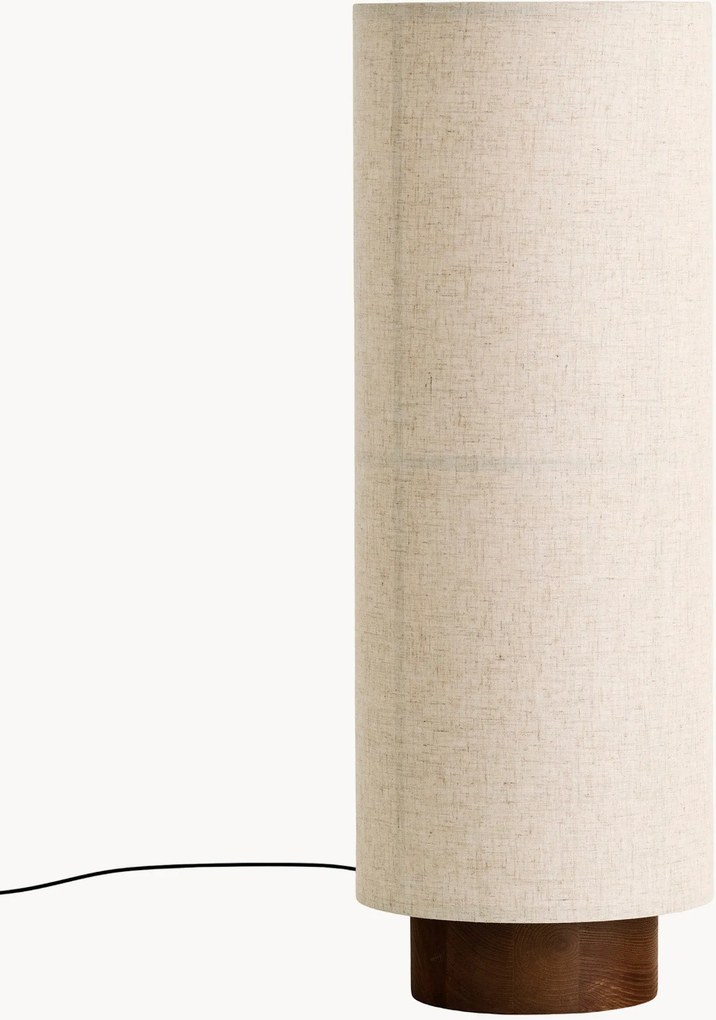 Handgemaakte linnen tafellamp Hashira, dimbaar