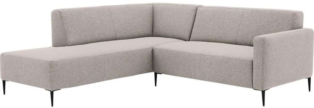 Goossens Zitmeubel Key West bruin, stof, 2-zits, modern design met ligelement links