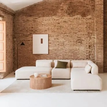 4-delige Modulaire Hoekbank Met Dubbele Chaise Longue Fogler Teddystof Crème Beige - Sklum