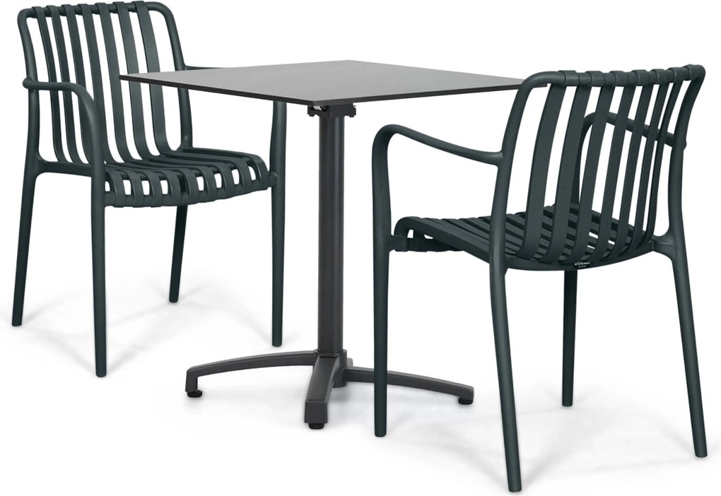 Tuinset 2 personen 707 cm Kunststof Grijs Domani Furniture Alba/Marano