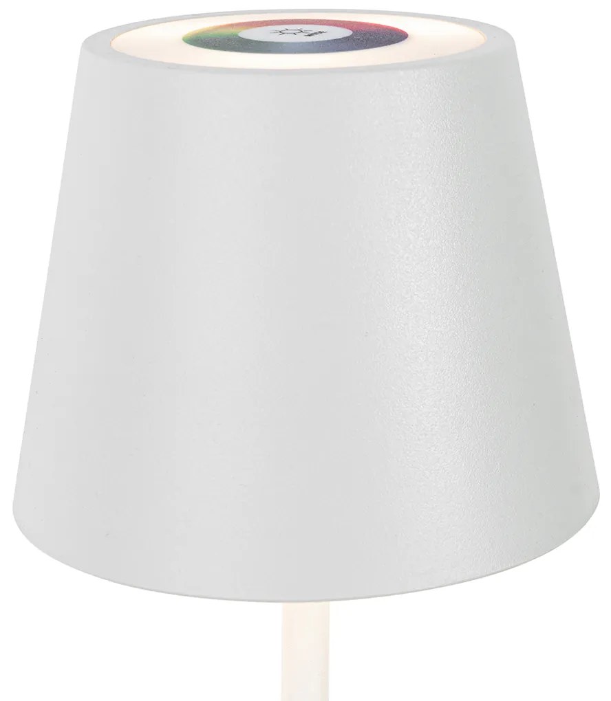 Buitenlamp LED Set van 2 tafellampen wit met dimmer en oplaadbaar RGBW - Murdock Modern IP54 Buitenverlichting rond Lamp