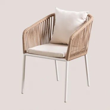 Arhiza Classic Tuinstoel Met Aluminium Armleuningen En Gevlochten Touw Gardenia Wit & Met Kussen - Sklum