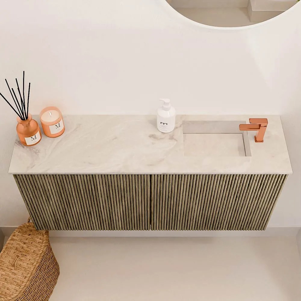 Mondiaz Joya DLux 90cm toiletmeubel dusk met wastafel faye rechts 1 kraangat frappe