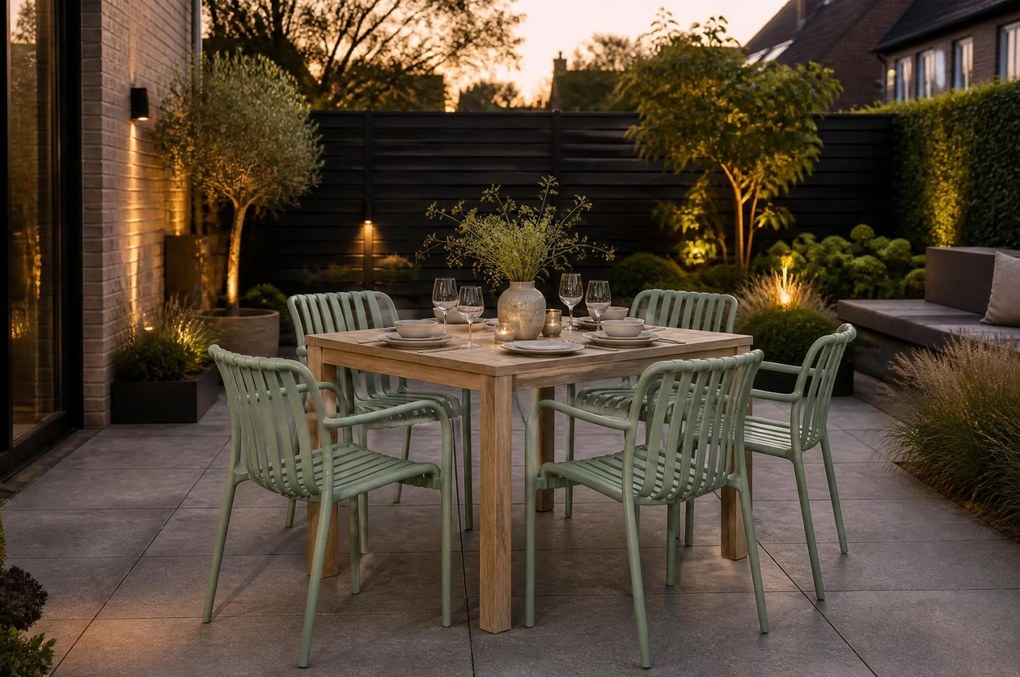 Tuinset 4 personen 909 cm Kunststof Zand/Beige Domani Furniture Alba/Weston