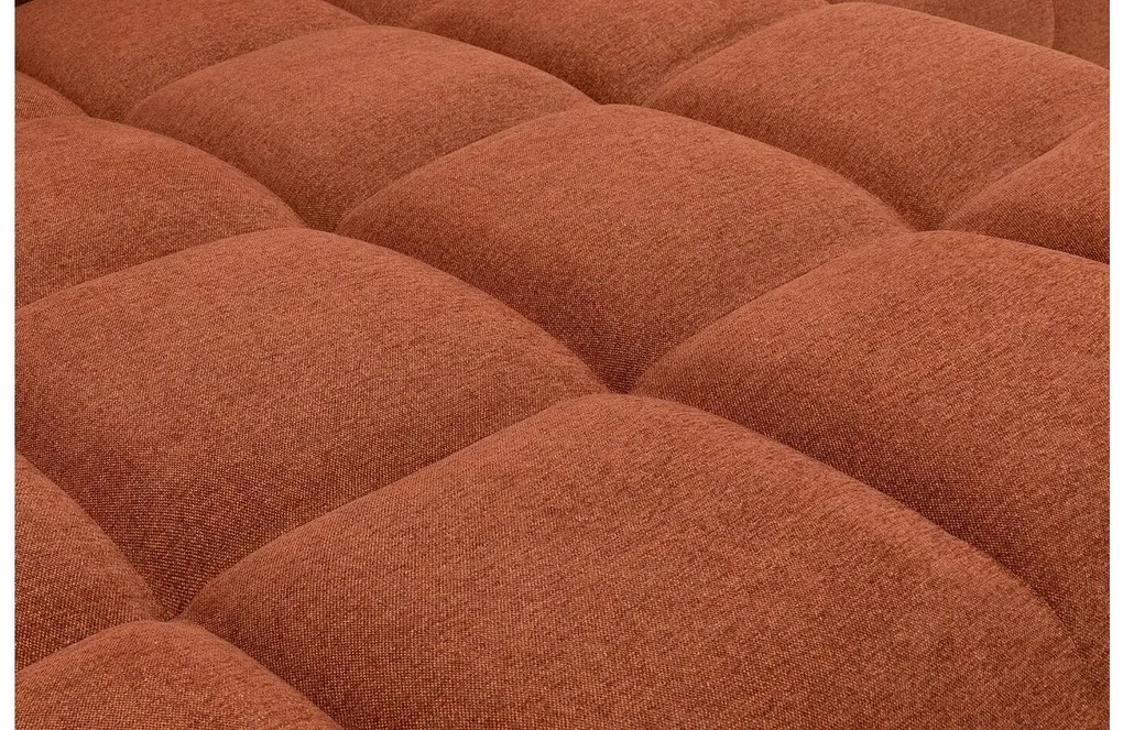 Goossens Excellent Bank Kubus - 40 X 40 Cm Stiksel oranje, stof, 1,5-zits, modern design met chaise longue links