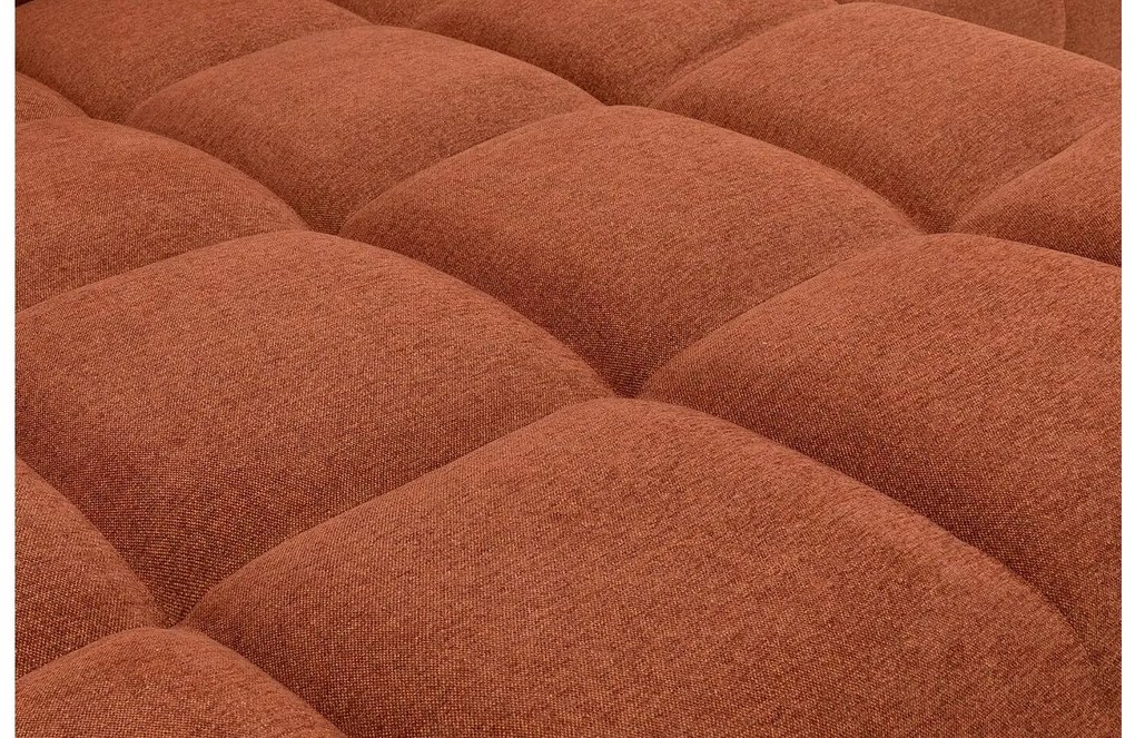 Goossens Excellent Bank Kubus bruin, stof, 1,5-zits, modern design met chaise longue links