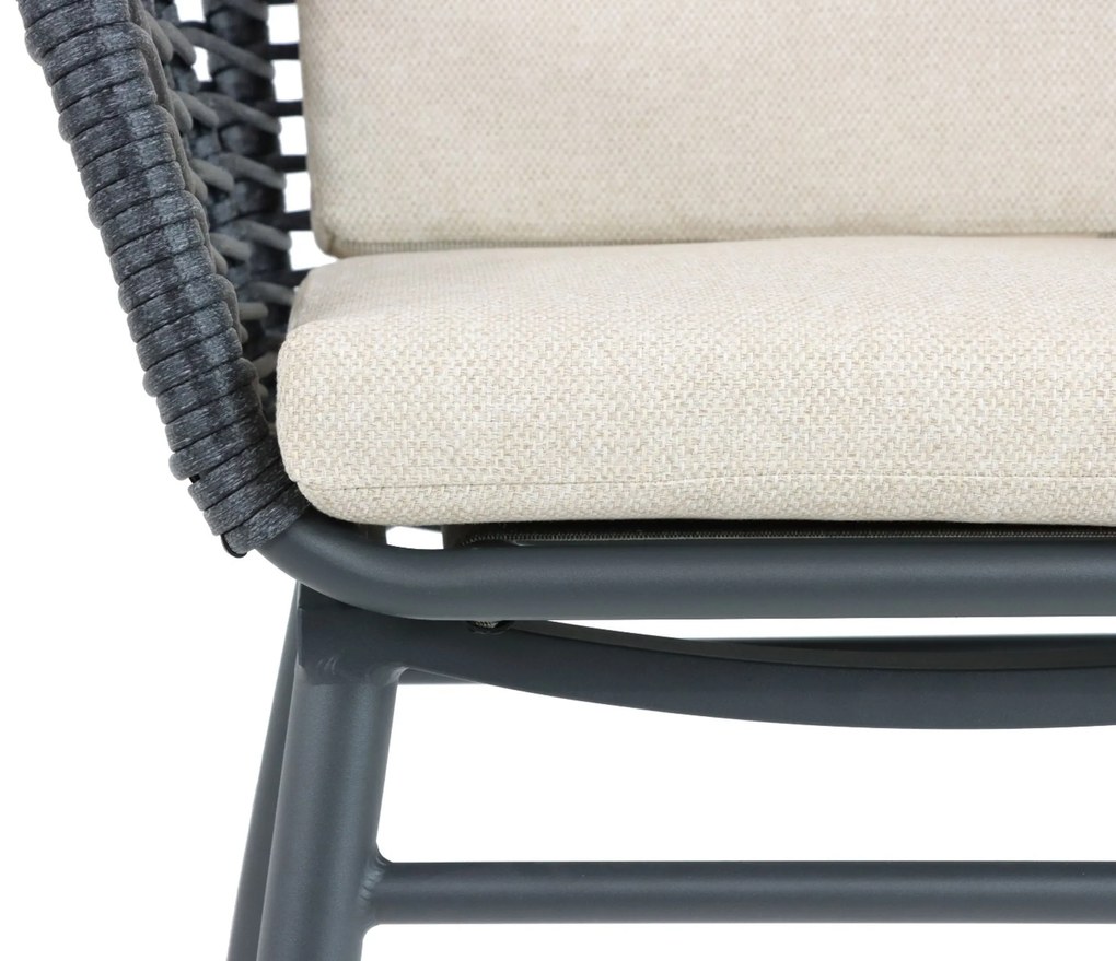 Tuinstoel Aluminium/rope Grijs-antraciet Coco Antoni