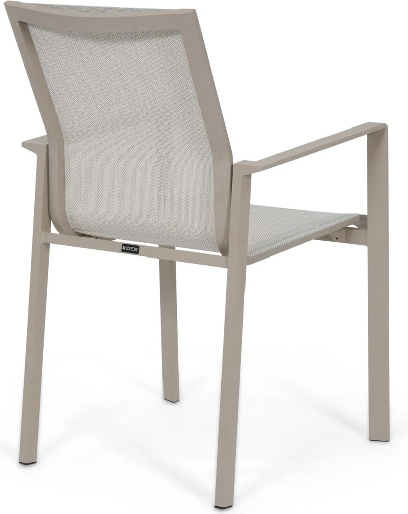 Tuinset Ronde Tuintafel 6 personen 150 cm Aluminium Zand/Beige  Lifestyle Garden Furniture Timo/Xento