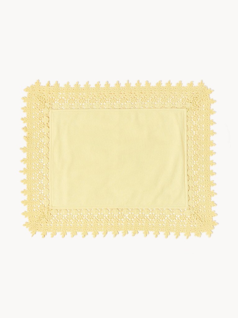 Placemats Flavia met kantafwerking, 2-delig