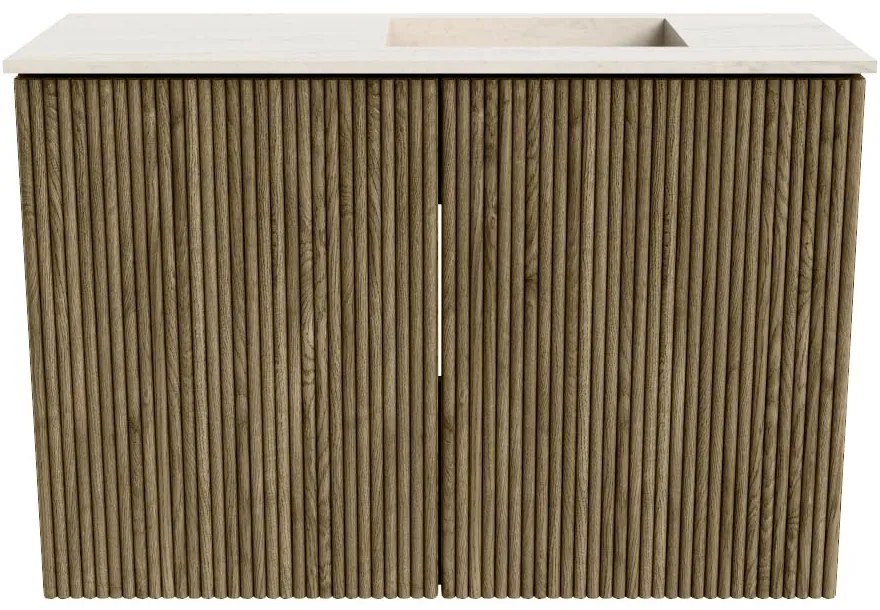 Mondiaz Joya DLux 60cm toiletmeubel dusk met wastafel faye rechts zonder kraangat meli