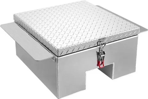 VEVOR Gereedschapskist voor vrachtwagenbedden, aluminium opbergkist met diamantplaat, opbergorganizer, ondersteunt tot 100 kg, ideaal voor pick-ups, vrachtwagenbedden, campers, aanhangers, 770x610x310 mm