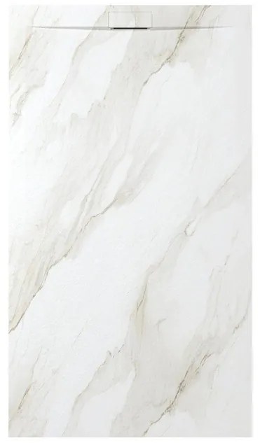 Zenon Essenza Minimal douchevloer - 120x90cm - antislip - antibacterieel - mineraalmarmer - rechthoek - Marble gold (wit) 400000000000044794