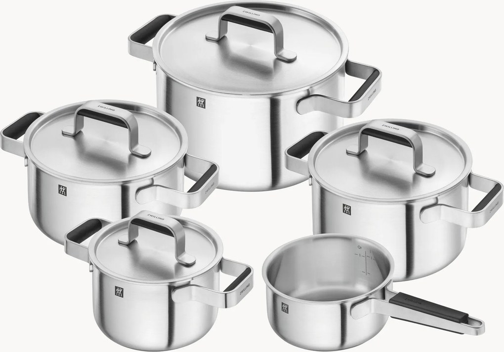 Kookpottenset Pure van edelstaal, 5-delig