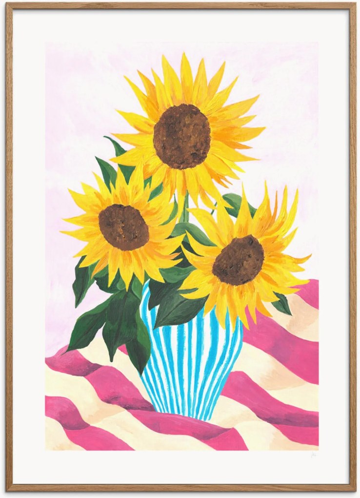 Ingelijste digitale print Sunflowers