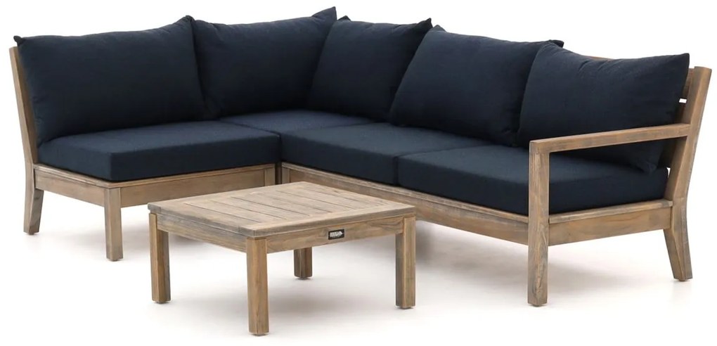 Hoek loungeset ROUGH  | 4 personen | Loungeset Old Teak Greywash | Hoekbank Teakhout | 230x150cm | Kees Smit Tuinmeubelen
