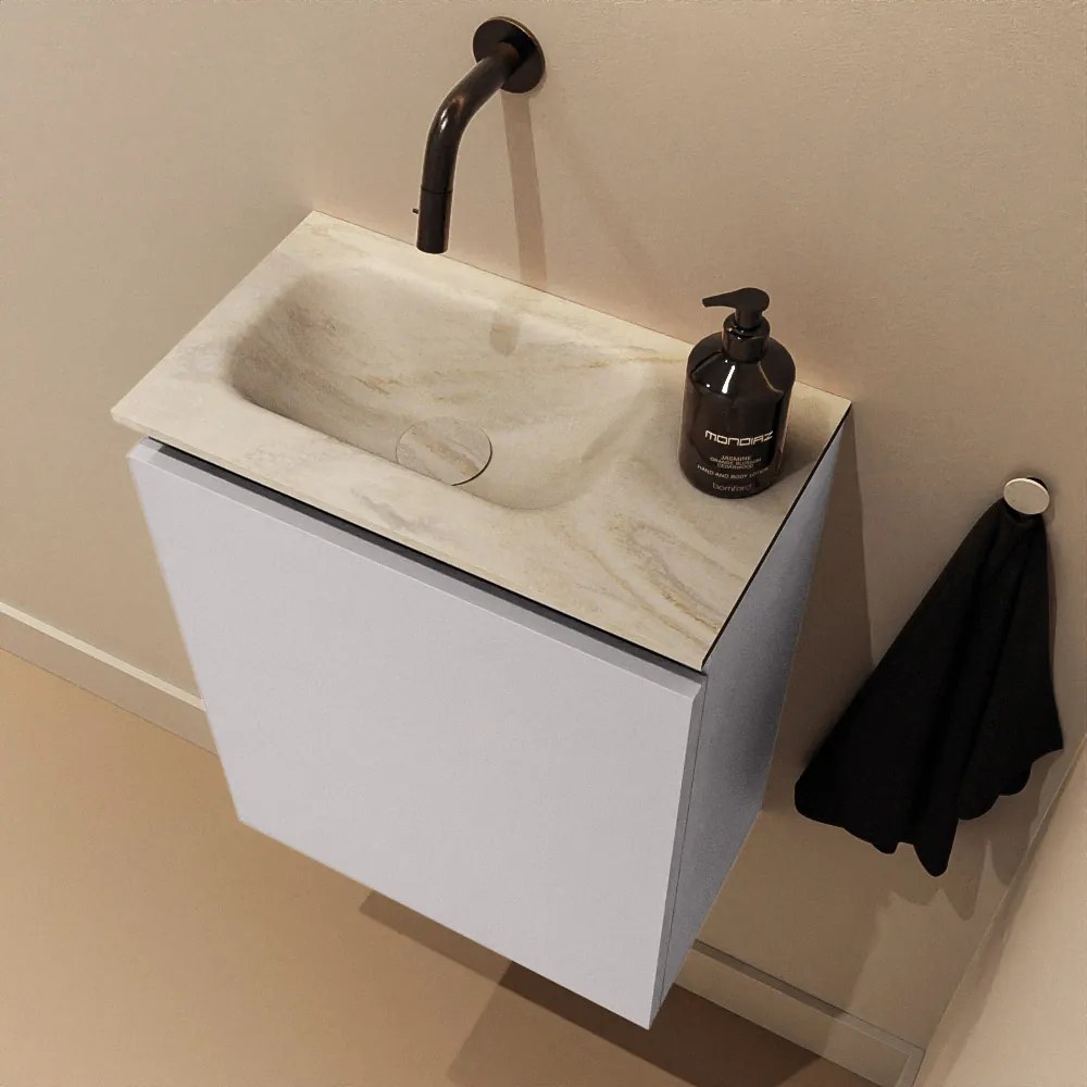 Mondiaz Ture DLux toiletmeubel 40cm cale met wastafel ostra links zonder kraangat