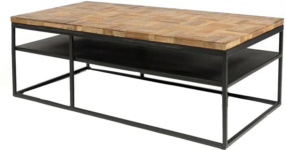 Dimehouse | Salontafel Ruby hoogte 40 cmbreedte 120 cmlengte 60 cmø80 bruin, zwart eettafels teakhout, metaal tafels meubels | NADUVI outlet