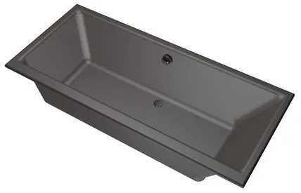 Xenz Kristal inbouwbad - 170x75cm - met overloop - zonder afvoer - Acryl Antraciet 6985-05